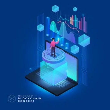 Blockchain and cryptocurrency concept Stock Illustration