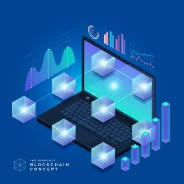 Blockchain and cryptocurrency concept Stock Illustration