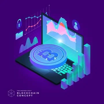 Blockchain and cryptocurrency concept Stock Illustration