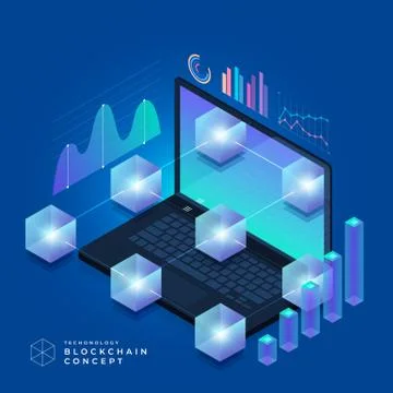Blockchain and cryptocurrency concept Stock Illustration