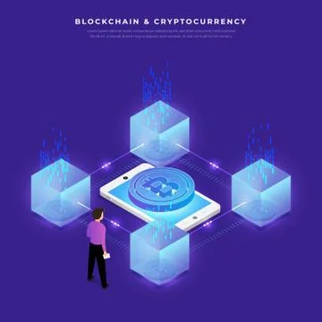 Blockchain and cryptocurrency concept Stock Illustration