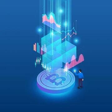Blockchain and cryptocurrency concept Stock Illustration