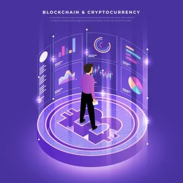 Blockchain and cryptocurrency concept Stock Illustration
