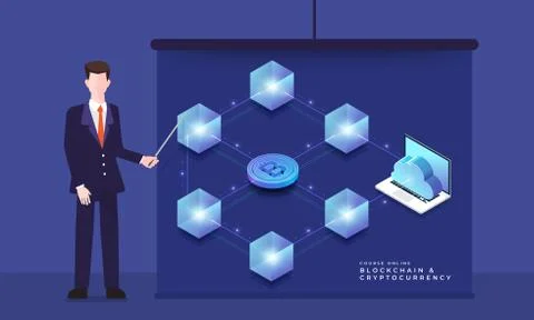 Blockchain and cryptocurrency concept Stock Illustration