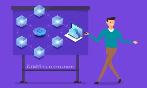 Blockchain and cryptocurrency concept Stock Illustration
