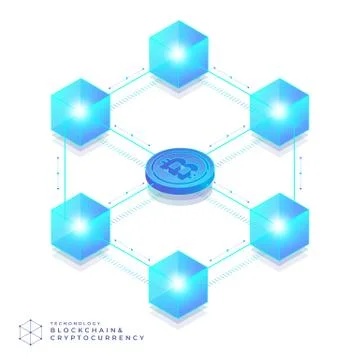 Blockchain and cryptocurrency concept Stock Illustration