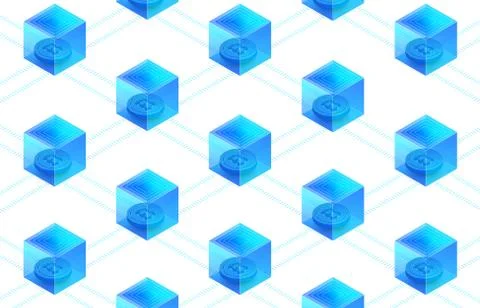Blockchain and cryptocurrency concept Stock Illustration
