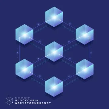 Blockchain and cryptocurrency concept Stock Illustration
