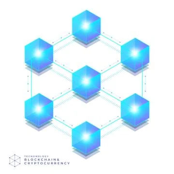 Blockchain and cryptocurrency concept Stock Illustration