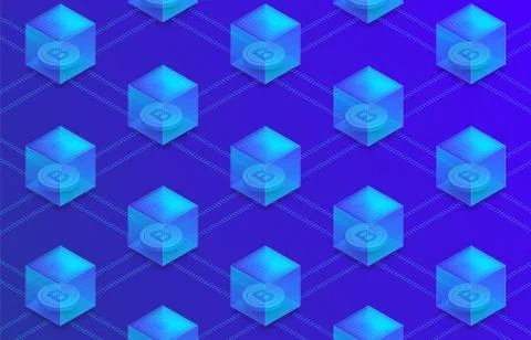 Blockchain and cryptocurrency concept Stock Illustration