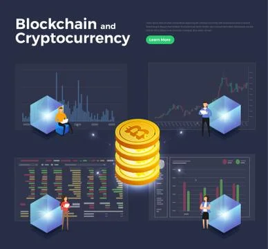 Blockchain and cryptocurrency Stock Illustration