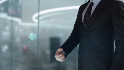 Blockchain and Data Analytics chosen by businessman in technology concept 動画素材 129428987