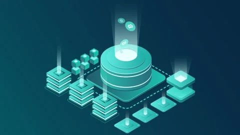 Blockchain Animation of Bit Coin Digital Virtual Currency Mining Rig Process 動画素材 276164640