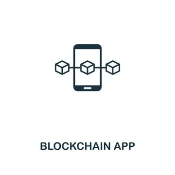 Blockchain App outline icon. Thin line style design from blockchain icons Stock Illustration