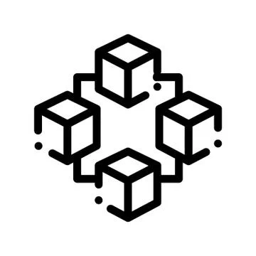 Blockchain Artificial Intelligence Vector Icon Stock Illustration