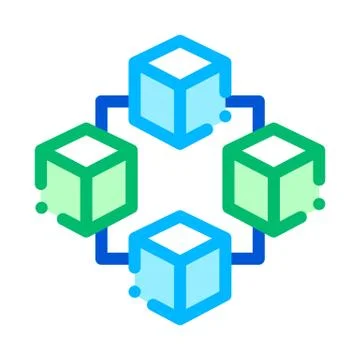 Blockchain Artificial Intelligence Vector Icon Stock Illustration