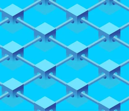 Blockchain background. backdrop for presentations. Block chain technology sea Stock Illustration