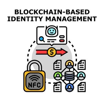 Blockchain based identity managing for digital security Stock Illustration