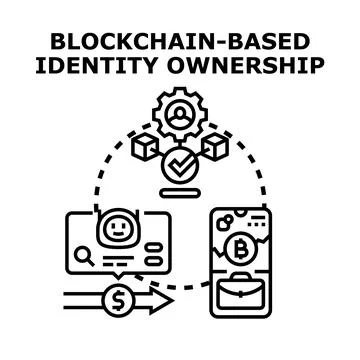 Blockchain based identity ownership and digital control concept Stock Illustration