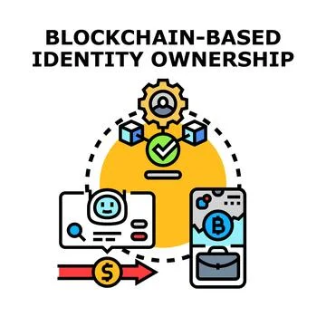 Blockchain based identity ownership and digital control concept Stock Illustration
