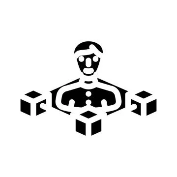 Blockchain based identity verification glyph icon vector illustration 스톡 일러스트