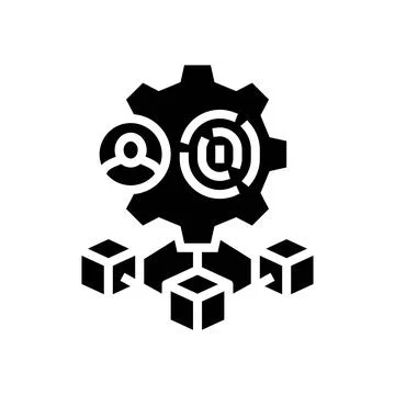 Blockchain based identity verification glyph icon vector illustration イラスト素材