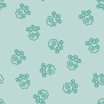 Blockchain based identity verification line seamless pattern Illustrazione stock