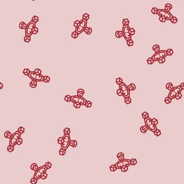 Blockchain based identity verification line vector seamless pattern イラスト素材