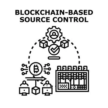 Blockchain based source control system development 스톡 일러스트