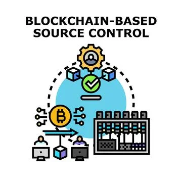 Blockchain based source control system development Stock Illustration