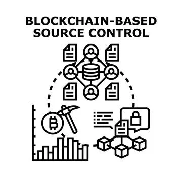 Blockchain based source control system for software development Illustrazione stock
