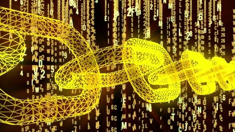 Blockchain Binary Computer Code Stock Footage 80701681