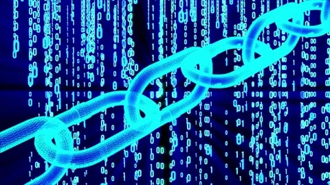 Blockchain Binary Computer Code Stock Footage 80879881