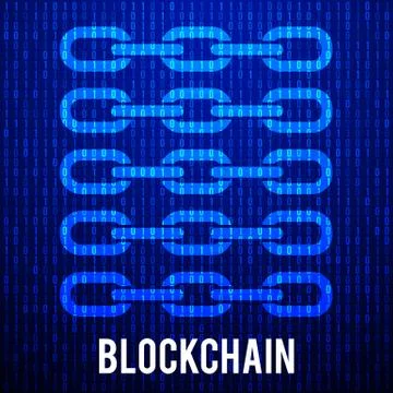 Blockchain Binary Computer Code Illustrazione stock