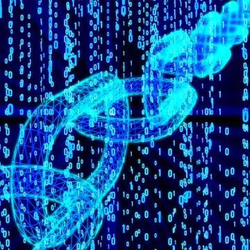 Blockchain Binary Computer Code 스톡 일러스트