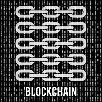 Blockchain Binary Computer Code Illustrazione stock