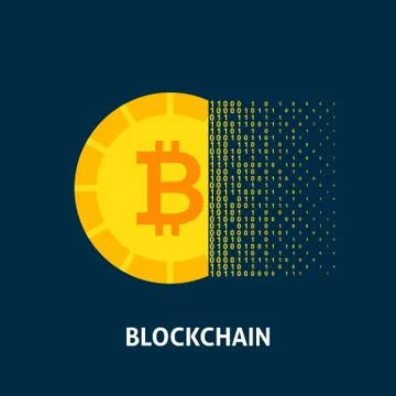 Blockchain Bitcoin Concept 스톡 일러스트