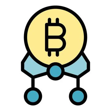 Blockchain bitcoin icon vector flat 스톡 일러스트