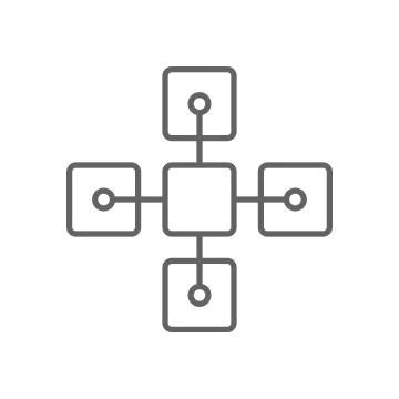 Blockchain Bitcoin Related Thin Line Symbol Icon Design Stock Illustration