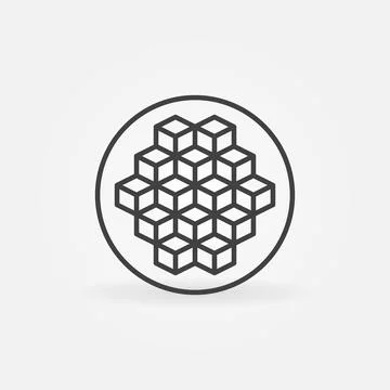 Blockchain Blocks vector concept round icon or Block-chain in circle symbol 스톡 일러스트