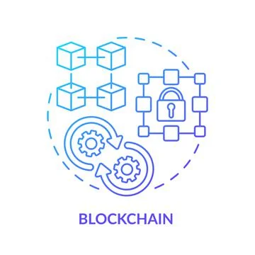 Blockchain blue gradient concept icon Illustrazione stock