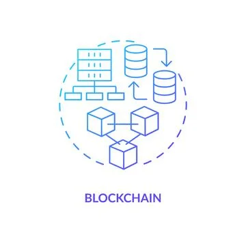 Blockchain blue gradient concept icon Illustrazione stock