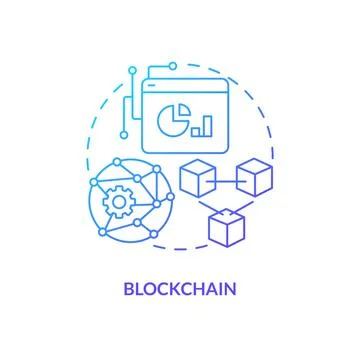 Blockchain blue gradient concept icon Stock Illustration