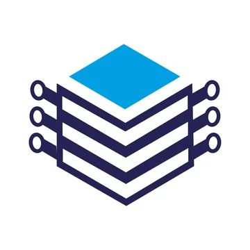 Blockchain  boocks blue icon vector Icons Stock Illustration