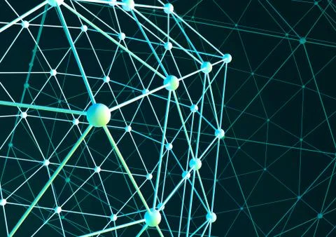 Blockchain cell or chemistry technology background 스톡 일러스트