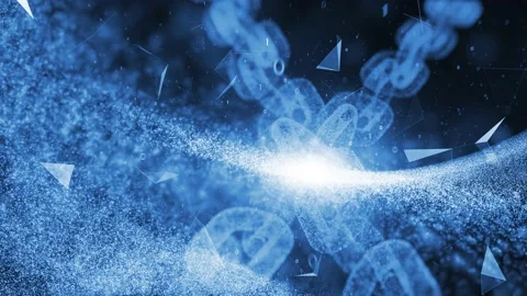 Blockchain chain in computer cyberspace 動画素材 142134658