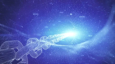 Blockchain chain computer network animation Vídeo Stock 142967098