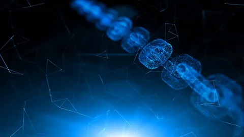 Blockchain chain cryptocurrency animation Stock-Footage 124988424