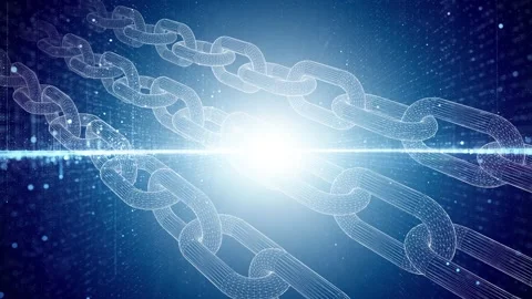 Blockchain chains cryptocurrency mining loop animation 動画素材 334816451