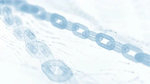 Blockchain chains rotation isolated on white Stock Footage 226569964